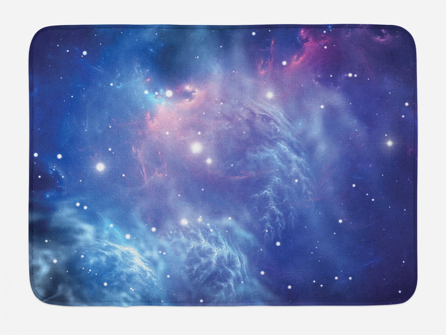 Outer Space Bath Mat, Outer Space Nebula in the Galaxy with Star Clusters Mysterious Astronomy