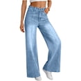 thumbnail image 4 of Miqool Women's Jeans High Waisted Stretchy Jeans Trendy Loose Wide Leg Casual Denim Pants with Pockets, 4 of 8