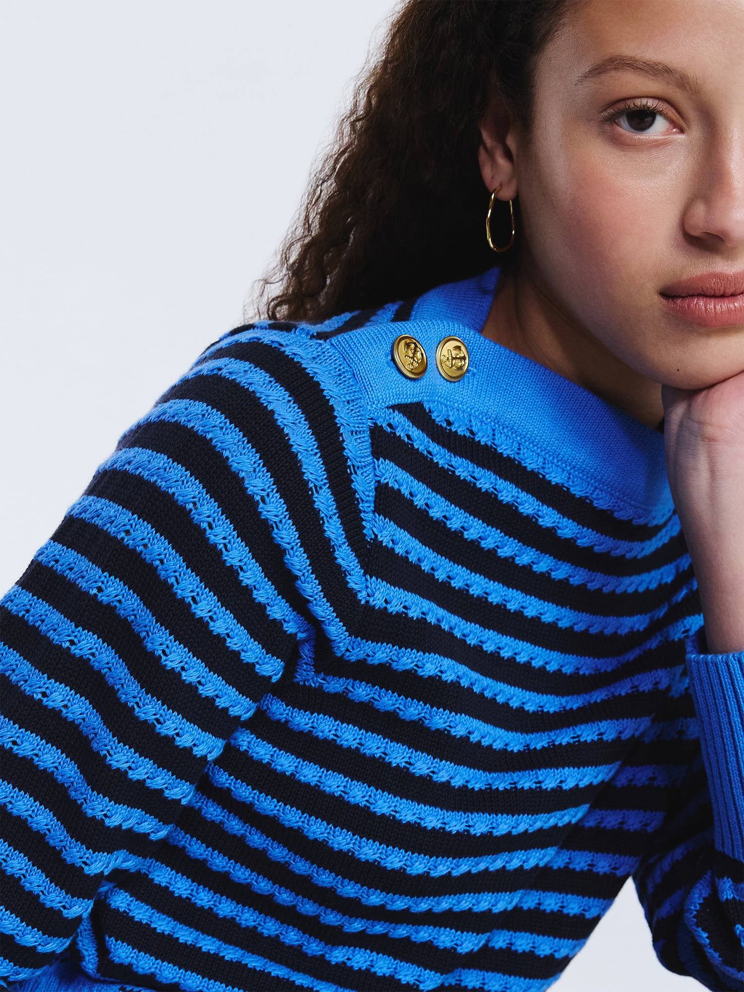 Free Assembly Women's Button Shoulder Sweater with Long Sleeves, Sizes XS-XXL