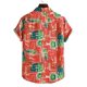 thumbnail image 4 of Camisas De Vestir Para Hombre 5xl Camisas casuales de de lino y algodón para hombre, camisas de solapa con botones de color de manga corta con estampado de verano y bolsillo (Red, 3XL), 4 of 6