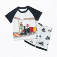thumbnail image 2 of TOWED22 Toddler Boy Race Track Print Summer Outfit Short Sleeve Tee Elastic Waist Shorts Clothes Grey,6-7 Y, 2 of 9