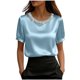thumbnail image 1 of Eres Más Que una Camisa de Puntuación de Prueba Casual de Color Sólido Cuello Redondo de Manga Corta Moda Superior de Poliéster, 1 of 7