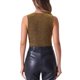 thumbnail image 3 of INSPIRAR CHIC Top Corto Sin Mangas con Brillo y Cuello Redondo Criss Cross S Negro Naranja, 3 of 5