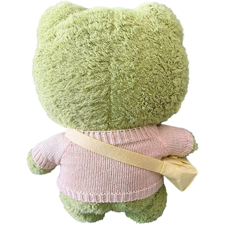 Cute Frog Plush Stuffed Animal w/ Sweater Clothes & Backpack, Soft