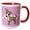 Red/White, variant on 3drose, Cute Italian Greyhound Fawn Tan Purple Pawprint Background, 11oz Two-tone Black Mug