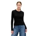 thumbnail image 1 of Top de manga larga acanalado negro GAP para mujer XXL, 1 of 5