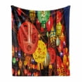 thumbnail image 1 of Lantern Soft Flannel Fleece Blanket, International Chinese New Year Celebration China Hong Kong Korea Indigenous Culture, Cozy Plush for Indoor and Outdoor Use, 60" x 80", Multicolor, by Ambesonne, 1 of 6