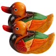 thumbnail image 5 of Ducks Statue Crafted from Wood for Home Decor and Wedding Gifts Multi Color 1 Pair, 5 of 5