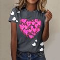 thumbnail image 2 of PMUYBHF Débardeur Graphique Sans Manches pour Femmes Mode Saint-Valentin Imprimé Amour Col Rond Manches Courtes T-Shirt Décontracté (5), 2 of 5