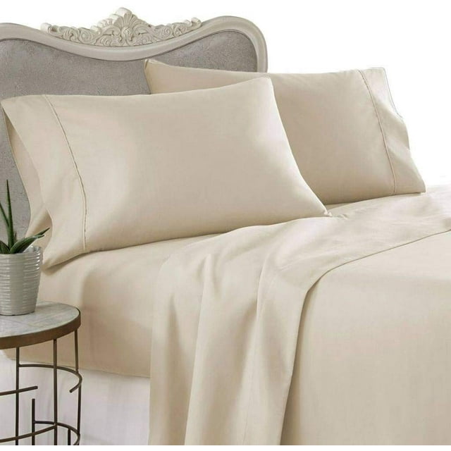 Flat Sheet Beige Solid 100 Percent Pure Cotton Super Soft 1-Piece Flat Sheet (Full, Beige)