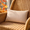 thumbnail image 2 of Checkered Throw Pillow Cover - Soft Linen Striped Decorative Cushion for Sofa & Living Room, Cozy Waist Support Pillowcase, Versatile Home Decor, Easy Care Orange C, 2 of 8