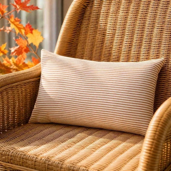 Orange Throw Pillow Cover, Decorative Lumbar Cushion Case for Sofa Couch, Farmhouse Boho Home Decor Rectangle Pillowcase 30x50 cm