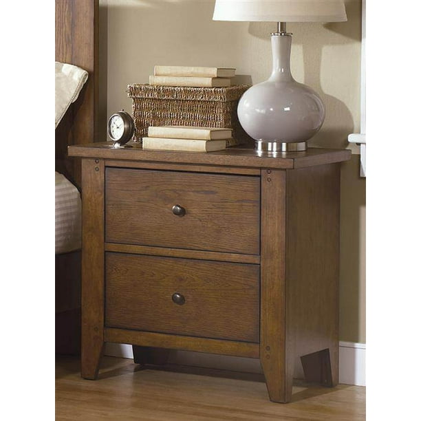 Nightstand in Rustic Oak Finish
