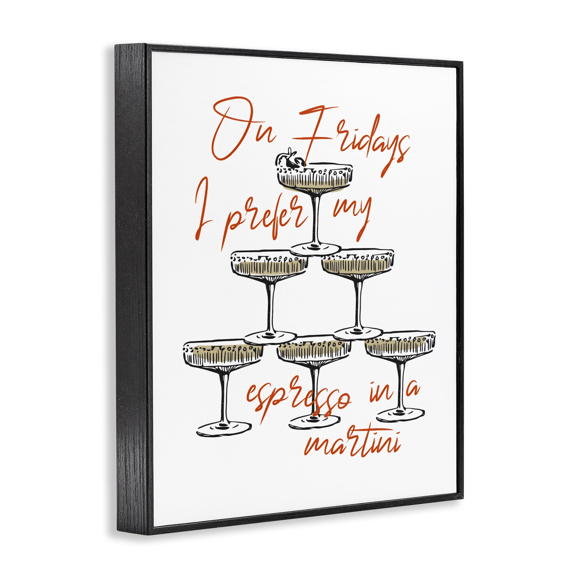 Stupell Industries On Fridays Espresso Martini Black Framed Giclee Art, design by The Prints Vibe