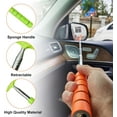 thumbnail image 5 of A house of tools Car Side Mirror Squeegee, 35.6'' Retractable Rearview Mirror Wiper, Mini Portable Auto Window Squeegee Cleaner, Universal Vehicle Glass Cleaning Tool for Rainy Foggy Weather (Green), 5 of 11
