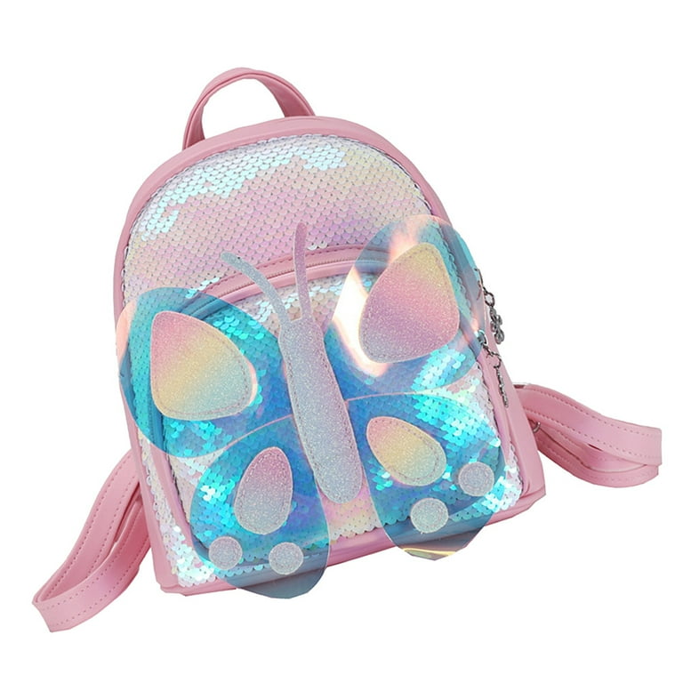 Mini Backpack Shiny Children Schoolbag Backpack Sequin School Bag Fashion Travel Shoulders Bag for Children Pink