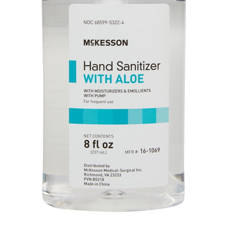 McKesson Hand Sanitizer with Aloe - Fresh Scent, Pump Bottle, 8 oz 
