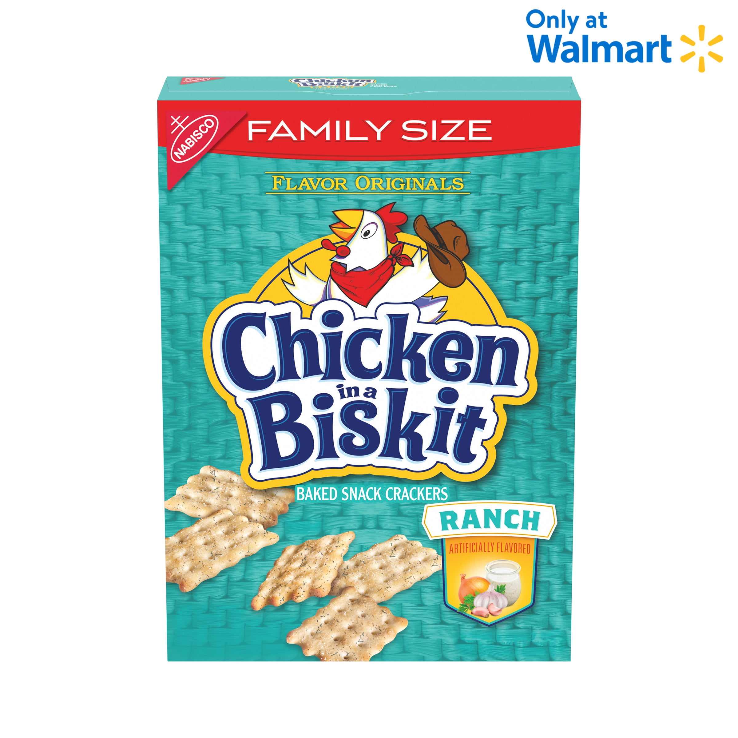 Chicken in a Biskit Ranch Baked Snack Crackers, Family Size, 12 oz