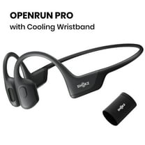 Shokz OpenRun Pro Premium Bone Conduction Open Ear Bluetooth Headphones for Sports with Cooling Wristband (Black)