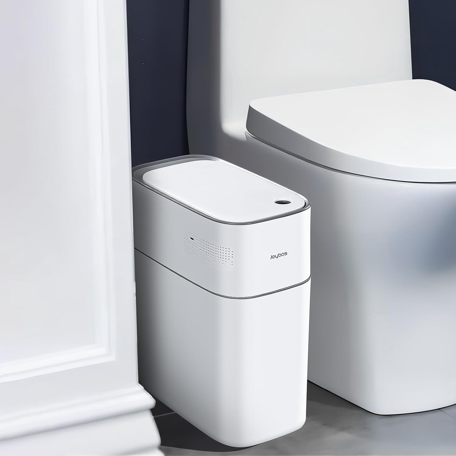 Joybos Automatic Touchless Motion Sensor Trash Can 3.8 Gallon Slim Design Waterproof Wastebasket Plastic Trash Can For Bathroom, Bedroom, Kitchen, Office,Living Room