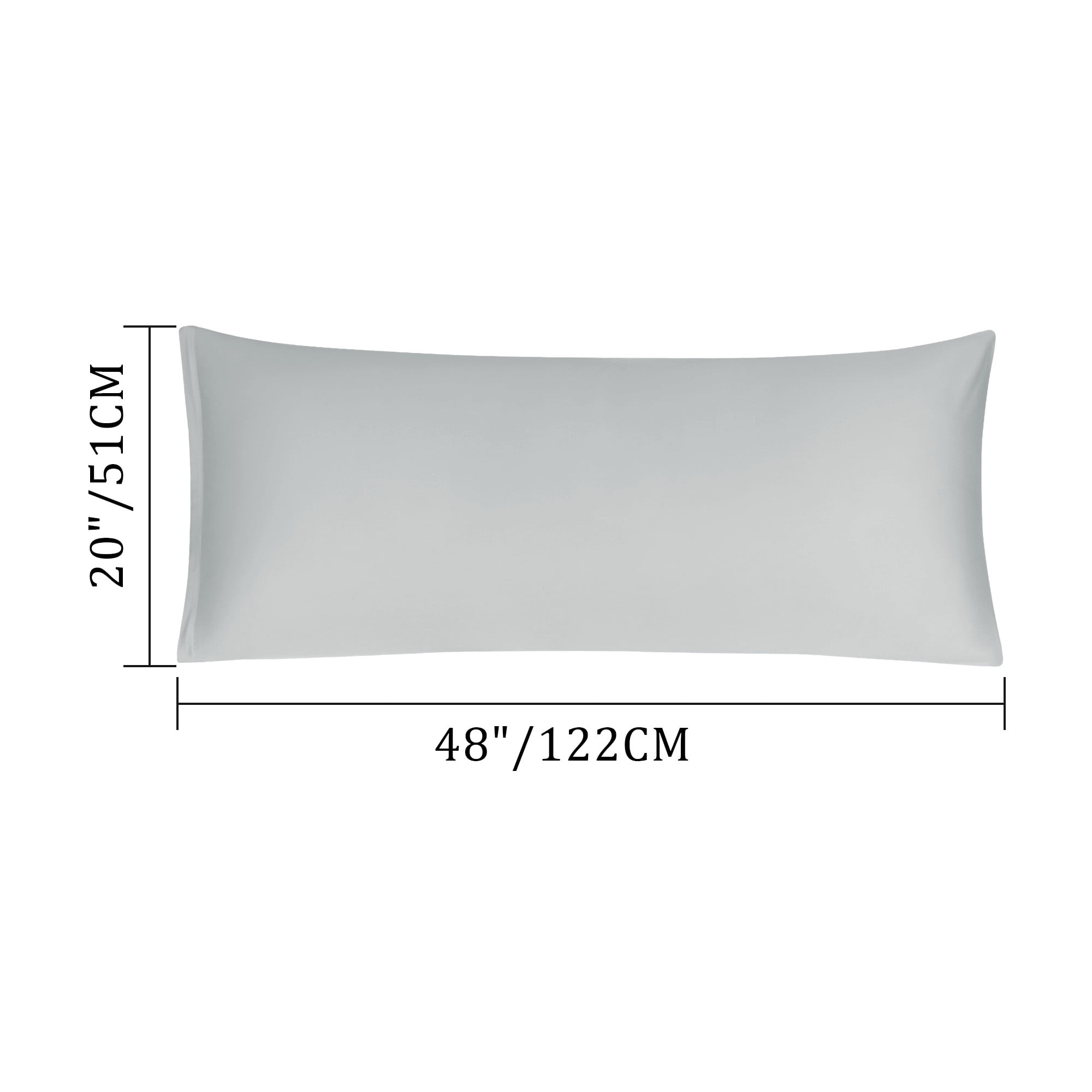 Unique Bargains Egyptian Cotton Zipper Long Body Pillow Cover Silver Gray 20" x 48"