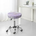 thumbnail image 5 of Lavender Glitter Foil Stripes Round Bar Stool Seat Covers, Elastic Round Chair Cover Stool Seat Slipcover Bar Stool Cushions Round Pad for 12-14 inch, 5 of 5