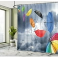 thumbnail image 5 of Ambesonne Colorful Shower Curtain, Flying Umbrellas Clouds, 69"Wx84"L, Multicolor, 5 of 5