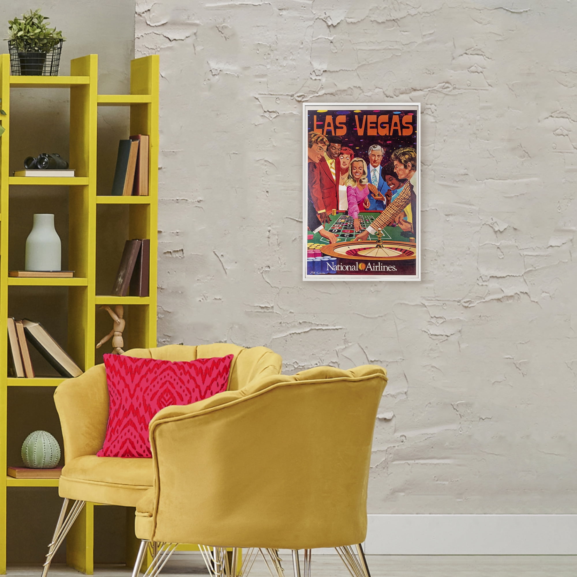 Stupell Industries Vintage Las Vegas Casino White Framed Giclee Art, design by Vintage Posters