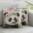 thumbnail image 3 of JEUXUS Pillow Case Baby Panda, Pink Floral Panda Nursery Short Plush Pillowcase White, 3 of 5