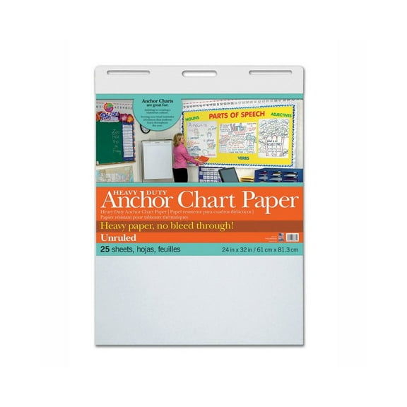 PACON CORPORATION Heavy Duty Wall Chart, Unruled, 24"W x 32"L, 25 Count