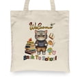 thumbnail image 2 of Welcome American Shorthair Back to School Vintage Retro Canvas Tote Bag Cat Lover Kitten Owner Gifts Reusable Shopping Grocery Bag - 02012, 2 of 5