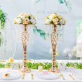 thumbnail image 3 of Nuptio 21.7in/55cm Tall Crystal Gold Wedding Centerpiece Table Vase Decor， Elegant Flower Stand Table Floor Decoration for Birthday Party Event Wedding Reception Bulk 10pcs, 3 of 12