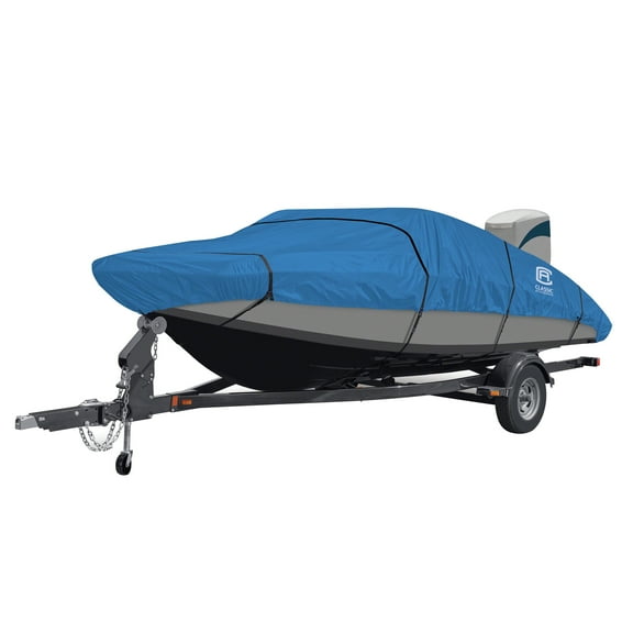 Classic Accessories Stellex™ All Seasons Boat Cover, Fits Boats 17' - 19' L x 102" W, Trailerable Boat Cover with Polyester Fade-Resistant Fabric, Model D