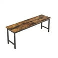 thumbnail image 4 of 3-Piece Dining Table Set Farmhouse Kitchen Table 2 Benches Set With Metal Frame Storage Rack For 4 People, 4 of 8