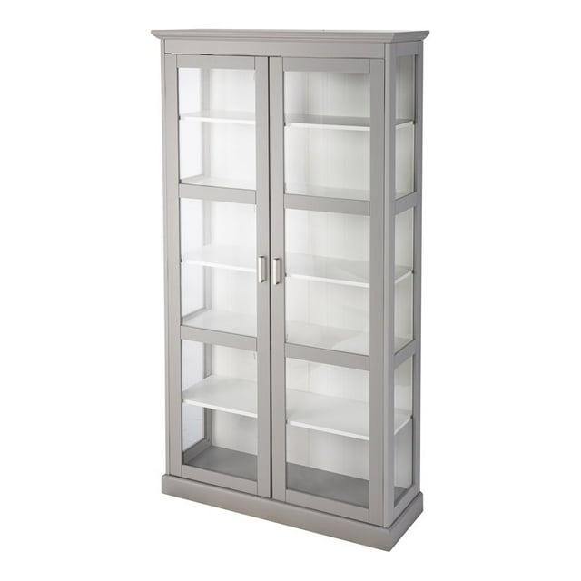 Meubles SEI Bardonton Transitionnel Bois Haut Cabinet Curio en Gris