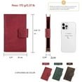 thumbnail image 6 of Full Grain Leather Family Passport Holder for 4 Womens Airtag Passport Wallet RFID Blocking Travel Passport Cover with 4 Passport Slot, 6 Card Slot (Red), 6 of 6