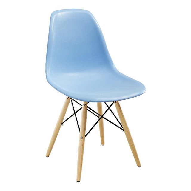 Modway Pyramid Modern Plastic Dining Side Chair Light Blue
