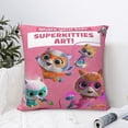 thumbnail image 4 of Super Kitties Throw Pillow Cover Decoration Pillow Case Cushion for Home Sofa Couch 16"x16", 4 of 7