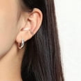 thumbnail image 3 of QQTDFG Women Jewelry 925 Sterling Silver Smooth Round Tube Hinged Hoop Earrings F0326-Silver - 18mm, 3 of 8