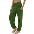thumbnail image 2 of AherBiu Plus Size Womens Sweatpants High Waisted Stretch Lightweight Joggers Fall Solid Color Casual Trousers with Pockets, 2 of 6