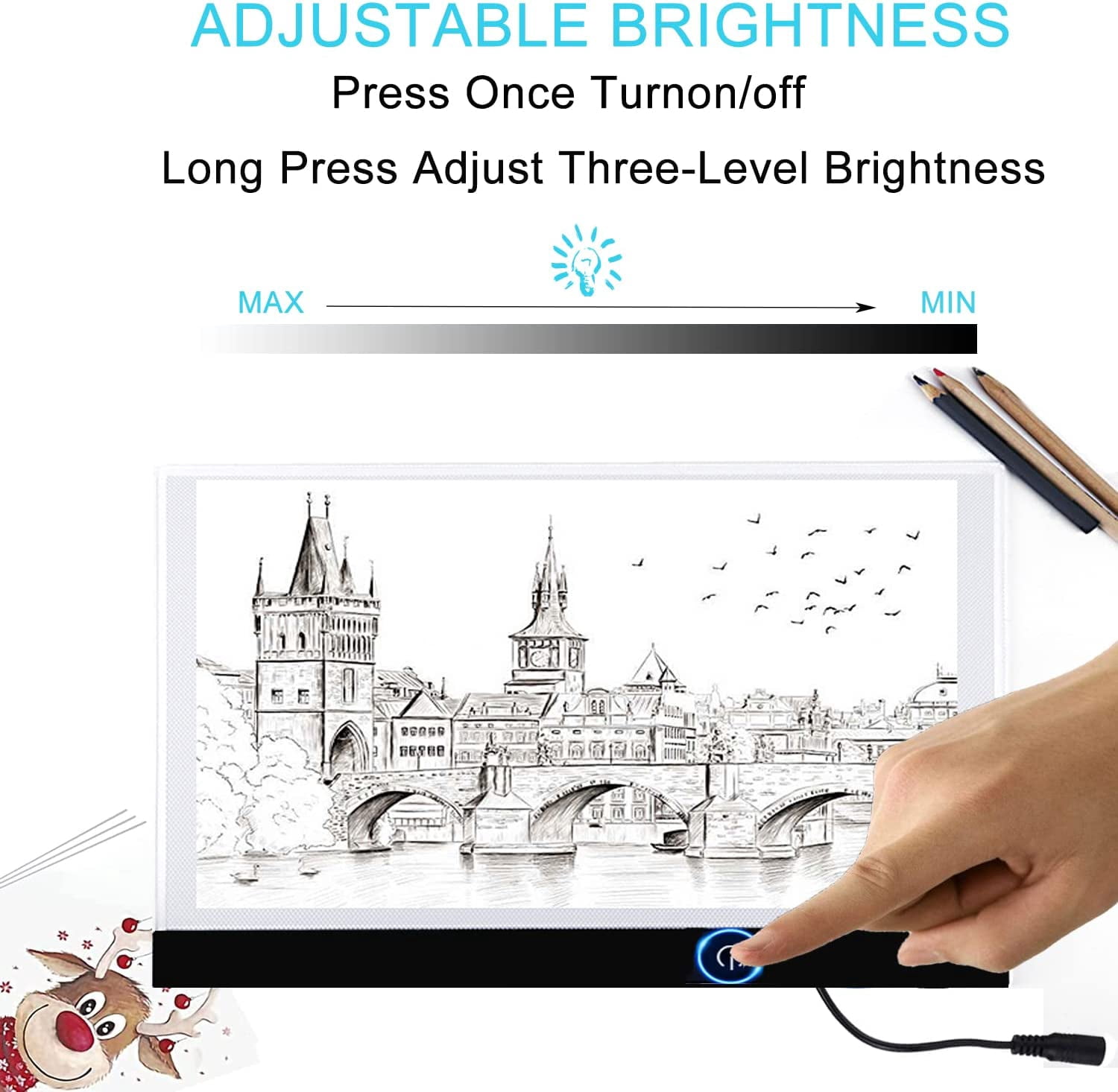 A3 Painting Light Pad Tracing White LED Artcraft Light Box Bright Pad for Sketching, Diamond Painting (A3)