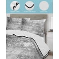 thumbnail image 4 of Quilts Full Size Bedding Set, Shabby Grey Lightweight Quilted Comforter, Oil Painting Vintage Art Gray White Soft Reversible Bedspread Coverlet with Pillow Covers for All Season, 78" x 90", 4 of 7