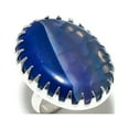 thumbnail image 2 of Natural Blue Druzy Gemstone Handmade 925 Sterling Silver Ring Size 6, 2 of 2