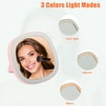 thumbnail image 3 of Pcs Vanity Mirror 3 Color Lighting Modes Rechargeable with USB Port Round Shape Pink, 3 of 6