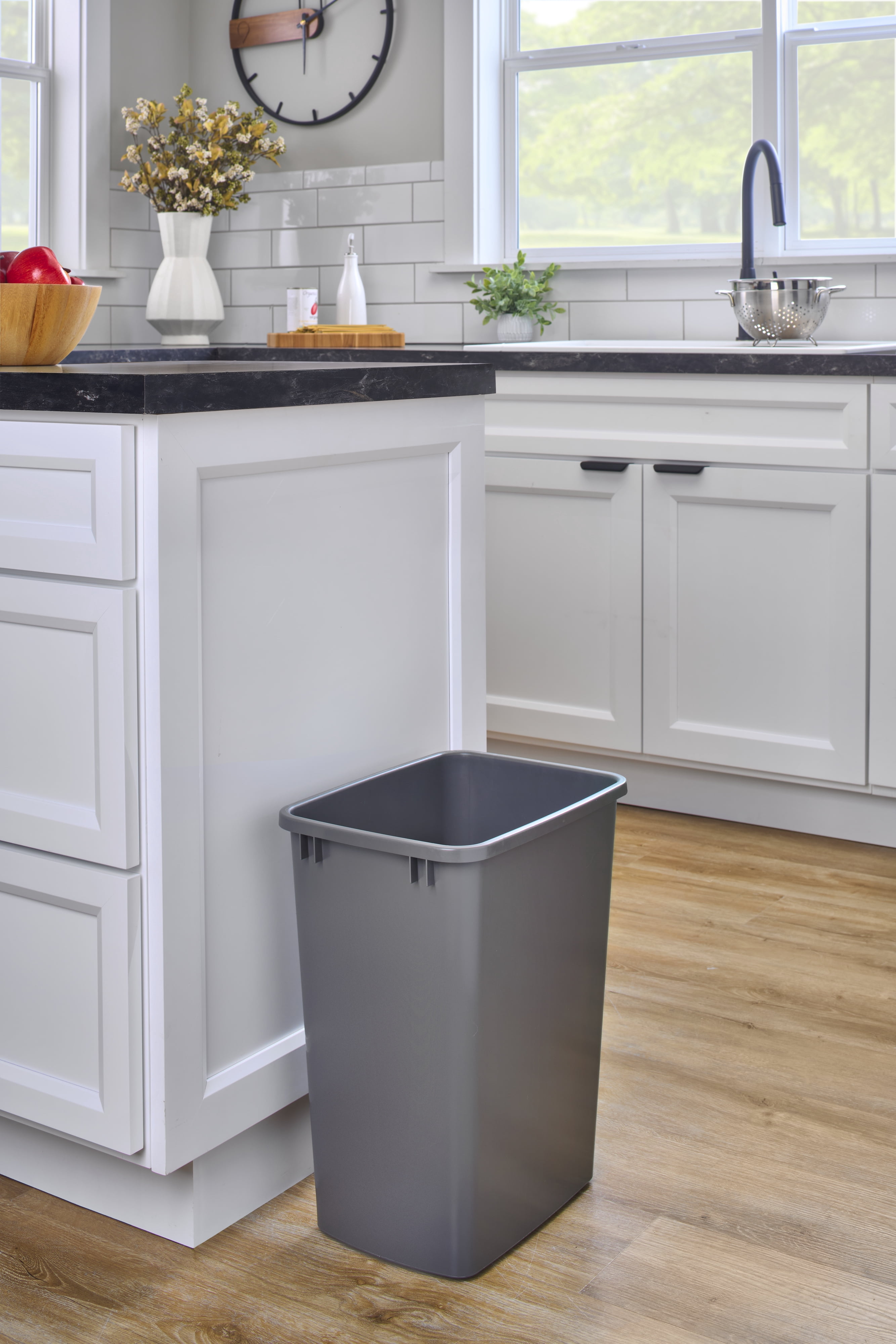 Rev-A-Shelf Polymer Replacement 35 Qt Gray Trash Bin, 2 Pack, RV-35-13-2