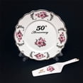 thumbnail image 2 of Hampstead Collection Assiette Anniversaire de Mariage 50e avec Serveur et Support, 10,5 Pouces, 2 of 6