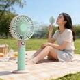 thumbnail image 6 of Lenkho Handheld & Desktop Fan, Rechargeable Portable Fan with Stand Base, Personal Small Fan with 6 Speed Control, Ideal for Indoor & Outdoor Use, Summer Personal Cooling Gadget, 6 of 6