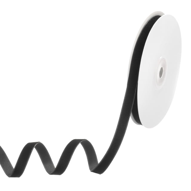 Unique Bargains Velvet Ribbon 10 Yards 3/8" Wide Nylon Fabric Ribbons, Black