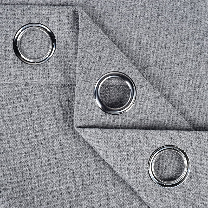 Superior Nyan 100% Blackout Curtains Set of 2, Grommet Header Curtain Panel Pair, Grey, 52"W x 108"L