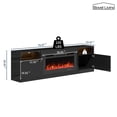 thumbnail image 2 of Boyel Living 70" Fireplace TV Stand, Modern Media Console Storage Cabinet w/ 36" Electric Fireplace, Fireplace TV Console for TVs up to 80", Black, 2 of 12